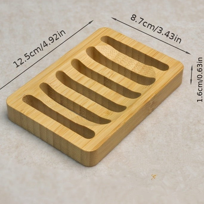 Natural Bamboo Dishes Bath Soap Holder, Wooden Prevent Mildew Tray, Drain Soap Box, Bathroom Washroom Container