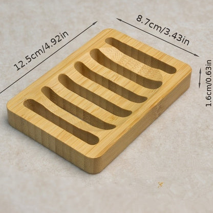 Natural Bamboo Dishes Bath Soap Holder, Wooden Prevent Mildew Tray, Drain Soap Box, Bathroom Washroom Container