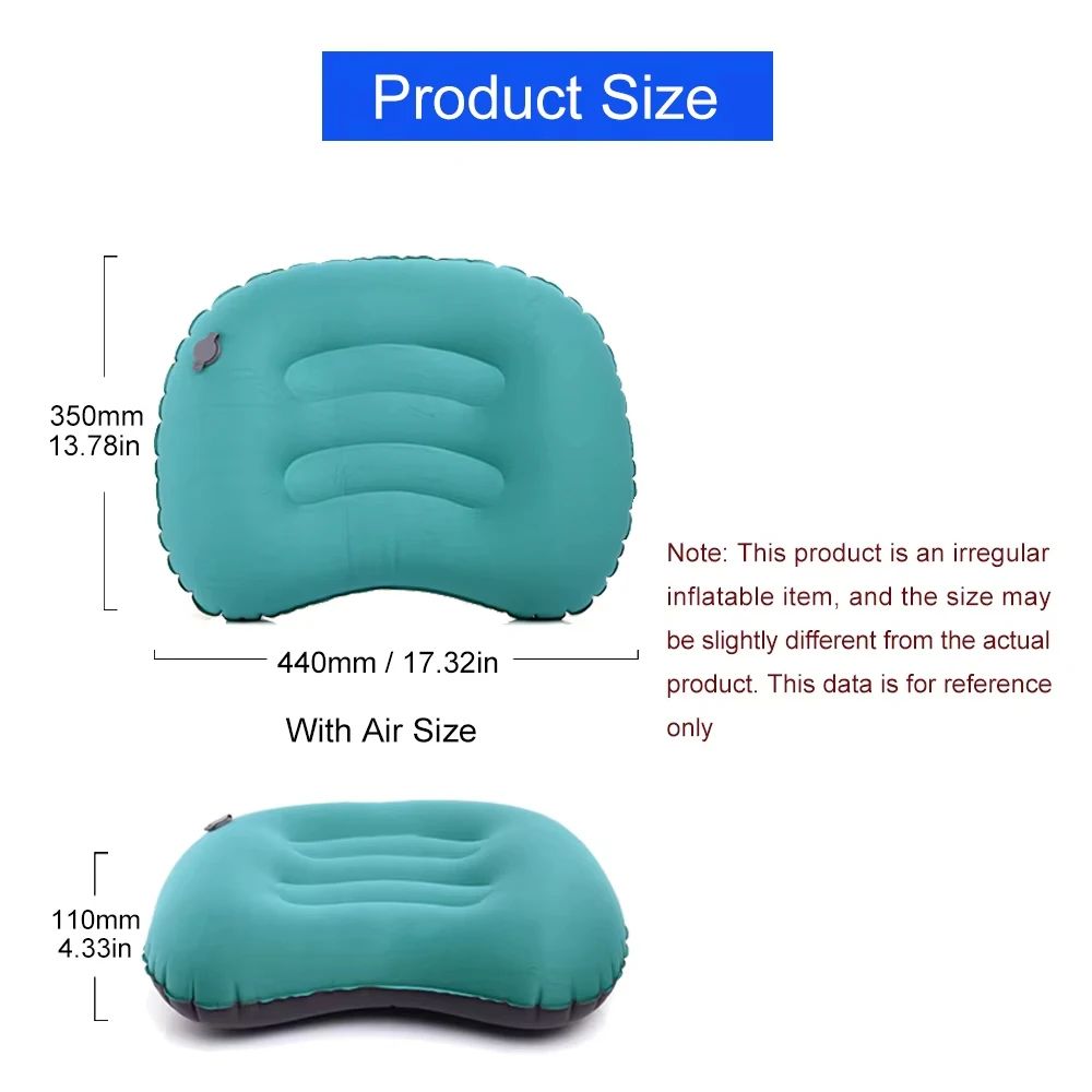 Westtune Portable Inflatable Camping Pillow Ultralight Travel Neck and Lumbar Support