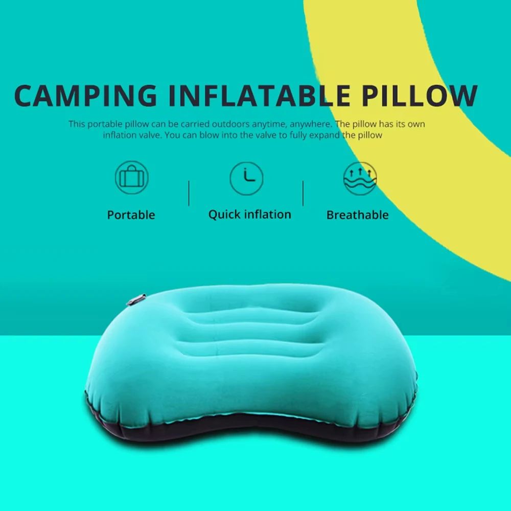 Westtune Portable Inflatable Camping Pillow Ultralight Travel Neck and Lumbar Support