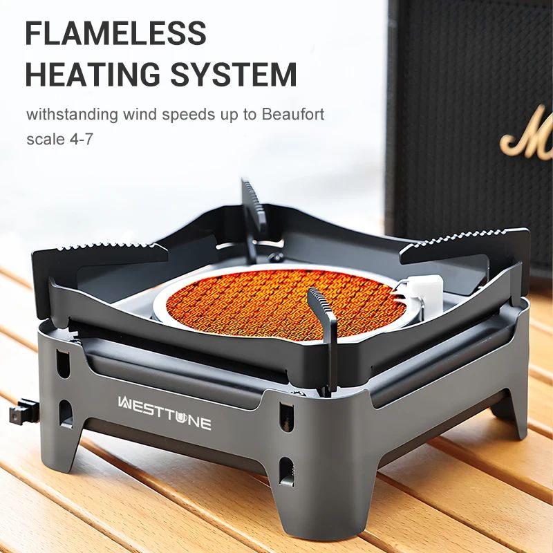 Westtune Camping Cooking Burner Portable 3600W Infrared Gas Stove with Electronic Ignition