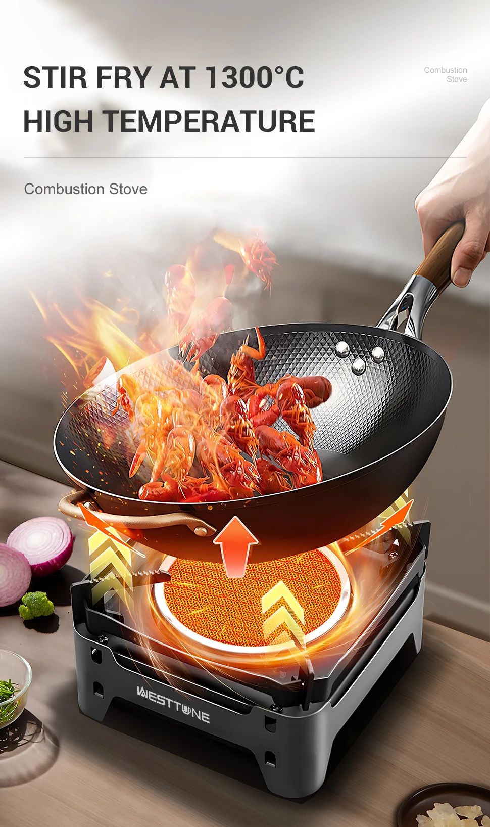 Westtune Camping Cooking Burner Portable 3600W Infrared Gas Stove with Electronic Ignition