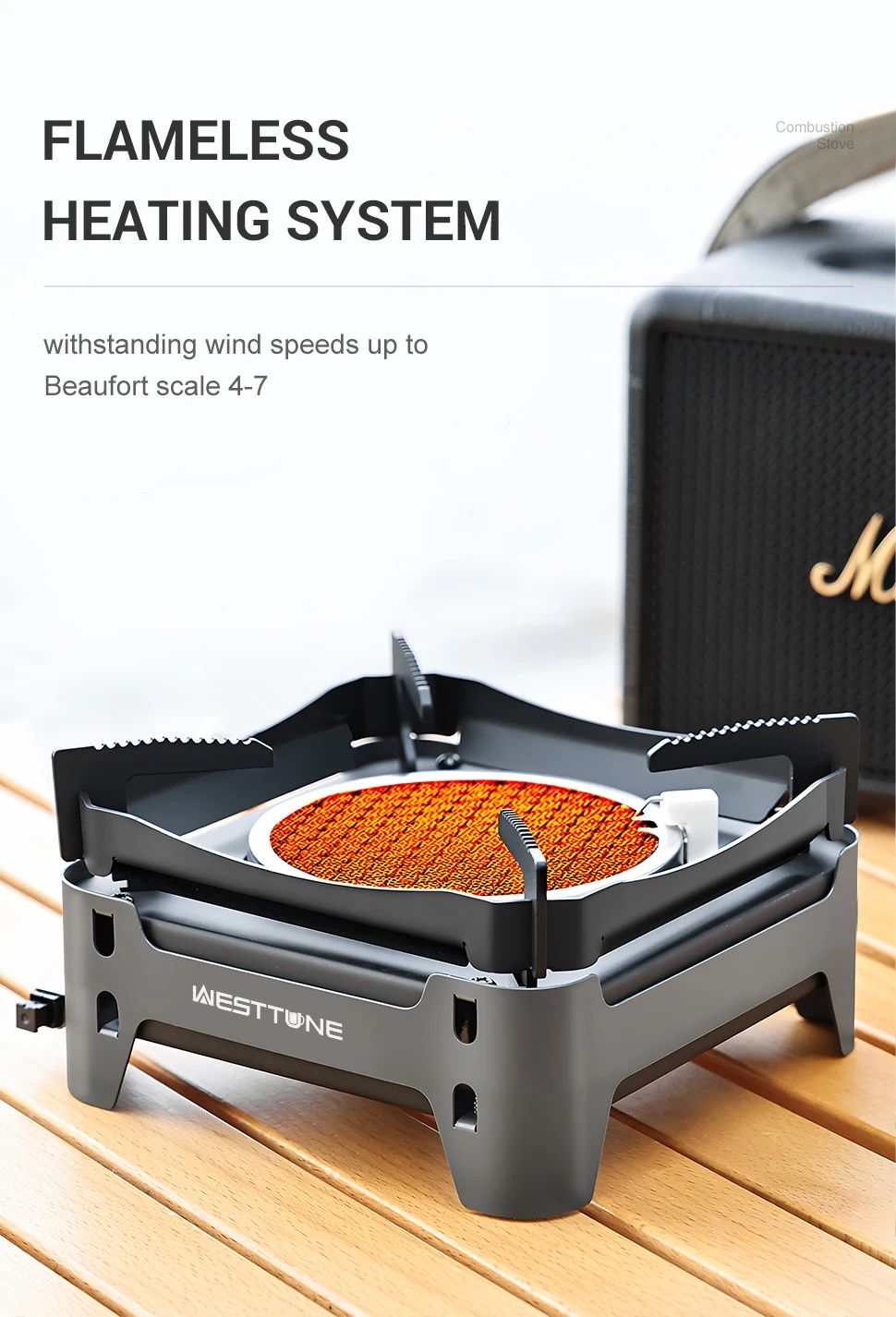 Westtune Camping Cooking Burner Portable 3600W Infrared Gas Stove with Electronic Ignition
