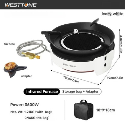 Westtune Camping Cooking Burner Portable 3600W Infrared Gas Stove with Electronic Ignition