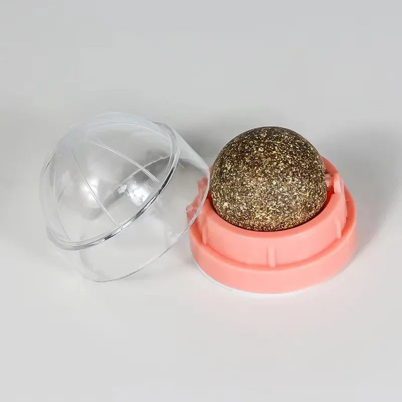 Catnip Wall Stick On Ball Toy Natural Cat Treat and Digestive Aid
