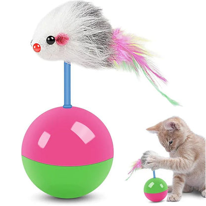 Interactive Cat Toy Set Mouse Tumbler and Teasing Toys for Cats and Small Pets