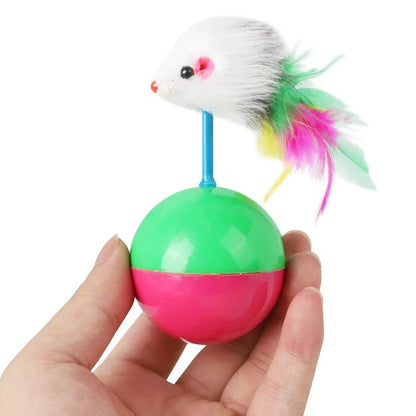 Interactive Cat Toy Set Mouse Tumbler and Teasing Toys for Cats and Small Pets