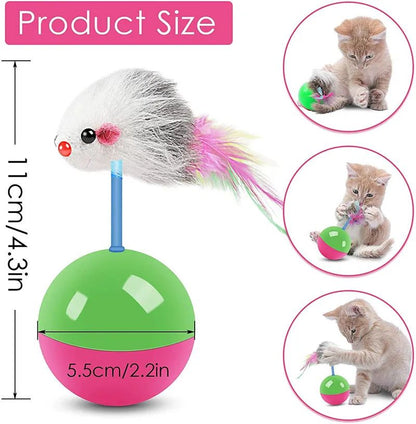 Interactive Cat Toy Set Mouse Tumbler and Teasing Toys for Cats and Small Pets