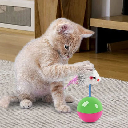 Interactive Cat Toy Set Mouse Tumbler and Teasing Toys for Cats and Small Pets