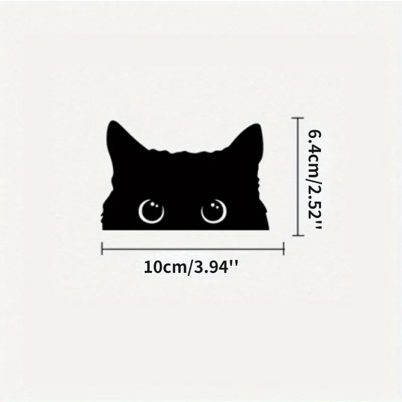 Playful Cat Vinyl Car Sticker – Waterproof Cute Eyes Car Decal