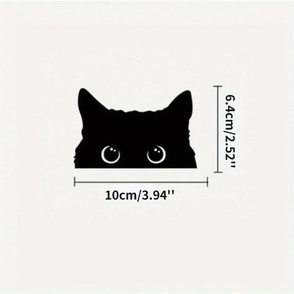 Playful Cat Vinyl Car Sticker – Waterproof Cute Eyes Car Decal