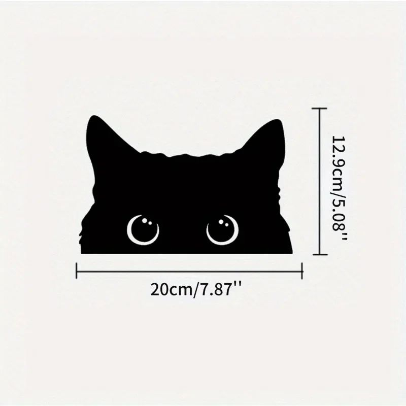 Playful Cat Vinyl Car Sticker – Waterproof Cute Eyes Car Decal