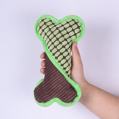 Stuffed Plush Chew Toys for Dogs, Squeaky Bones Toy, Puppy Birthday Gifts