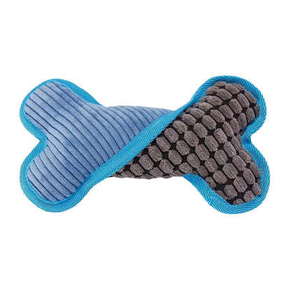 Stuffed Plush Chew Toys for Dogs, Squeaky Bones Toy, Puppy Birthday Gifts