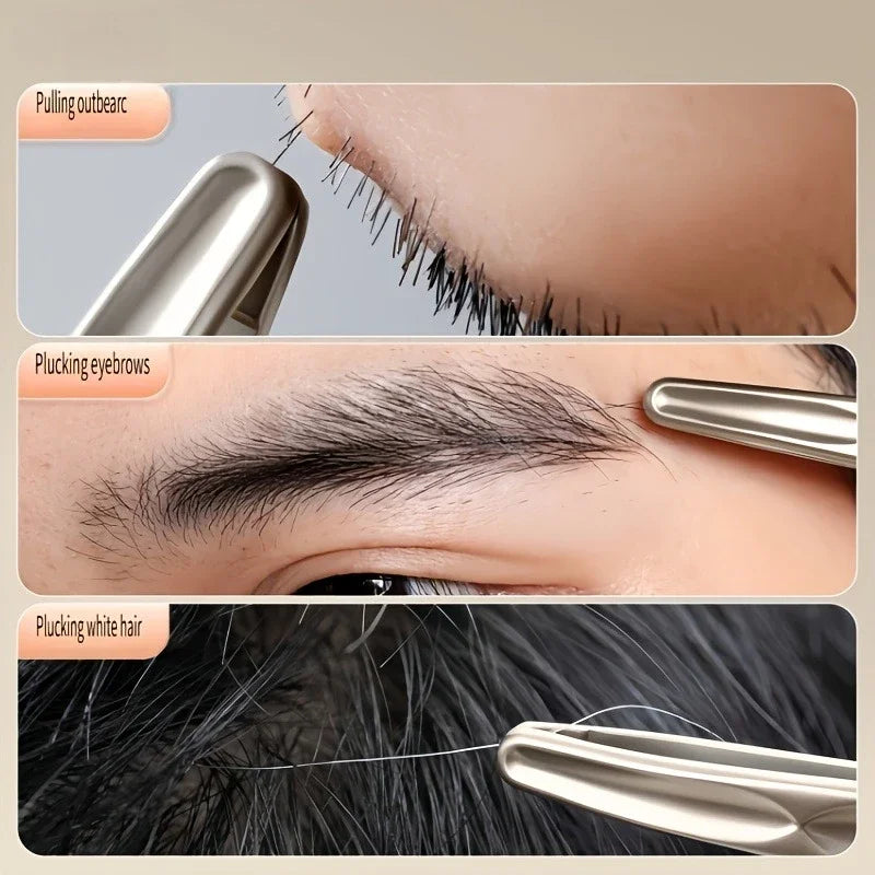 Heavy-Duty NiLiYa Eyebrow & Facial Hair Tweezers - Sharp Tips, Stainless Steel Precision