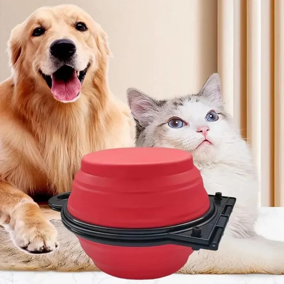 Foldable Dual Bowl Portable Pet Feeding and Water Bowl for Travel