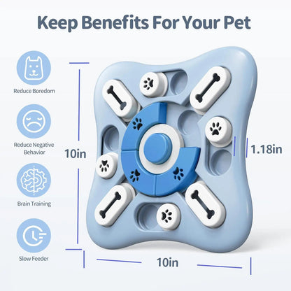 Interactive Slow Feeder Dog Toy Food Dispenser and Training Puzzle Bowl