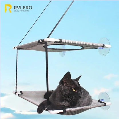 Cat Hammock Window Bed Hanging Sunny Seat with Strong Suction Cups Double Decker Design