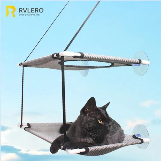 Cat Hammock Window Bed Hanging Sunny Seat with Strong Suction Cups Double Decker Design