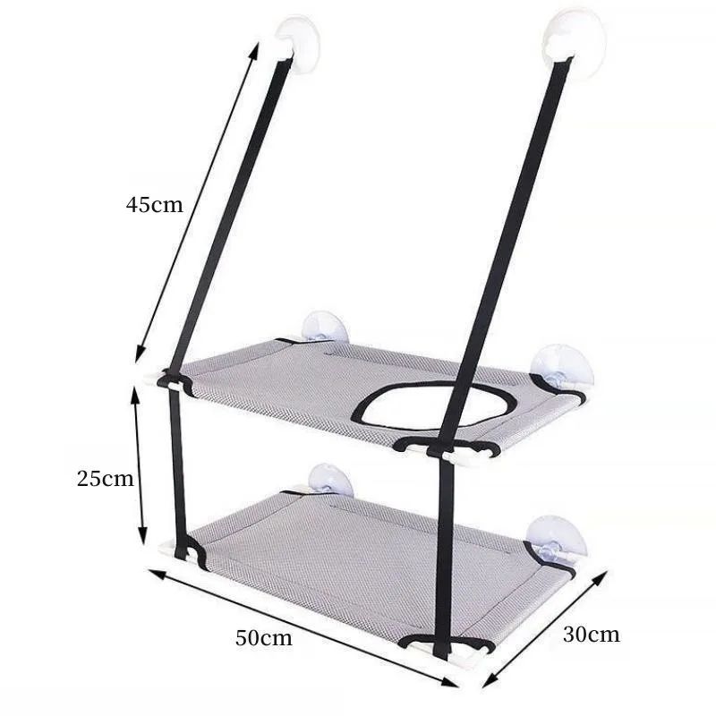 Cat Hammock Window Bed Hanging Sunny Seat with Strong Suction Cups Double Decker Design
