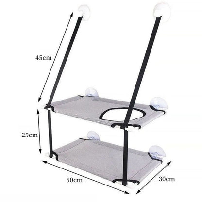 Cat Hammock Window Bed Hanging Sunny Seat with Strong Suction Cups Double Decker Design