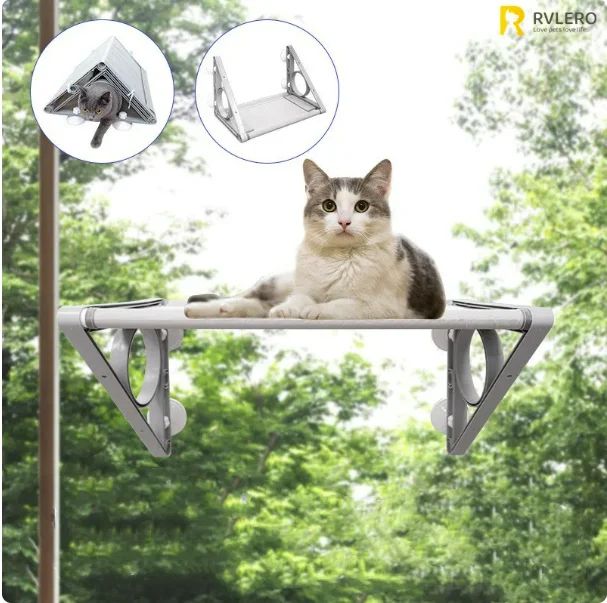Cat Hammock Window Bed Hanging Sunny Seat with Strong Suction Cups Double Decker Design
