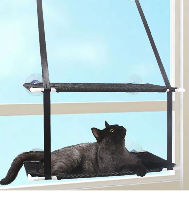 Cat Hammock Window Bed Hanging Sunny Seat with Strong Suction Cups Double Decker Design
