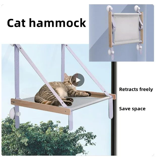 Cat Hammock Window Bed Hanging Sunny Seat with Strong Suction Cups Double Decker Design