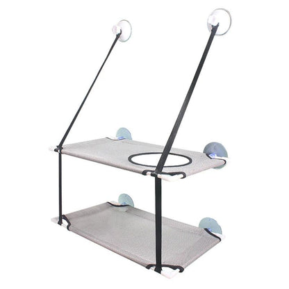 Cat Hammock Window Bed Hanging Sunny Seat with Strong Suction Cups Double Decker Design