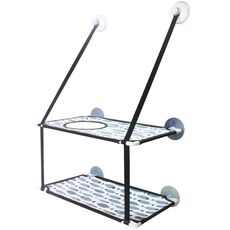 Cat Hammock Window Bed Hanging Sunny Seat with Strong Suction Cups Double Decker Design