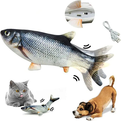Interactive Floppy Fish Cat Toy USB Rechargeable Realistic Moving Pet Toy