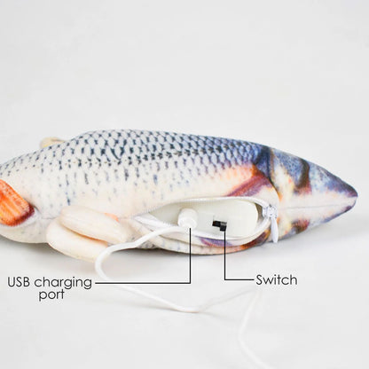 Interactive Floppy Fish Cat Toy USB Rechargeable Realistic Moving Pet Toy