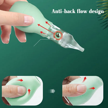 New Born Soft Nasal Aspirator, Silicone Baby Vacuum Nose Cleaner, Anti-Back Flow Safety Tool