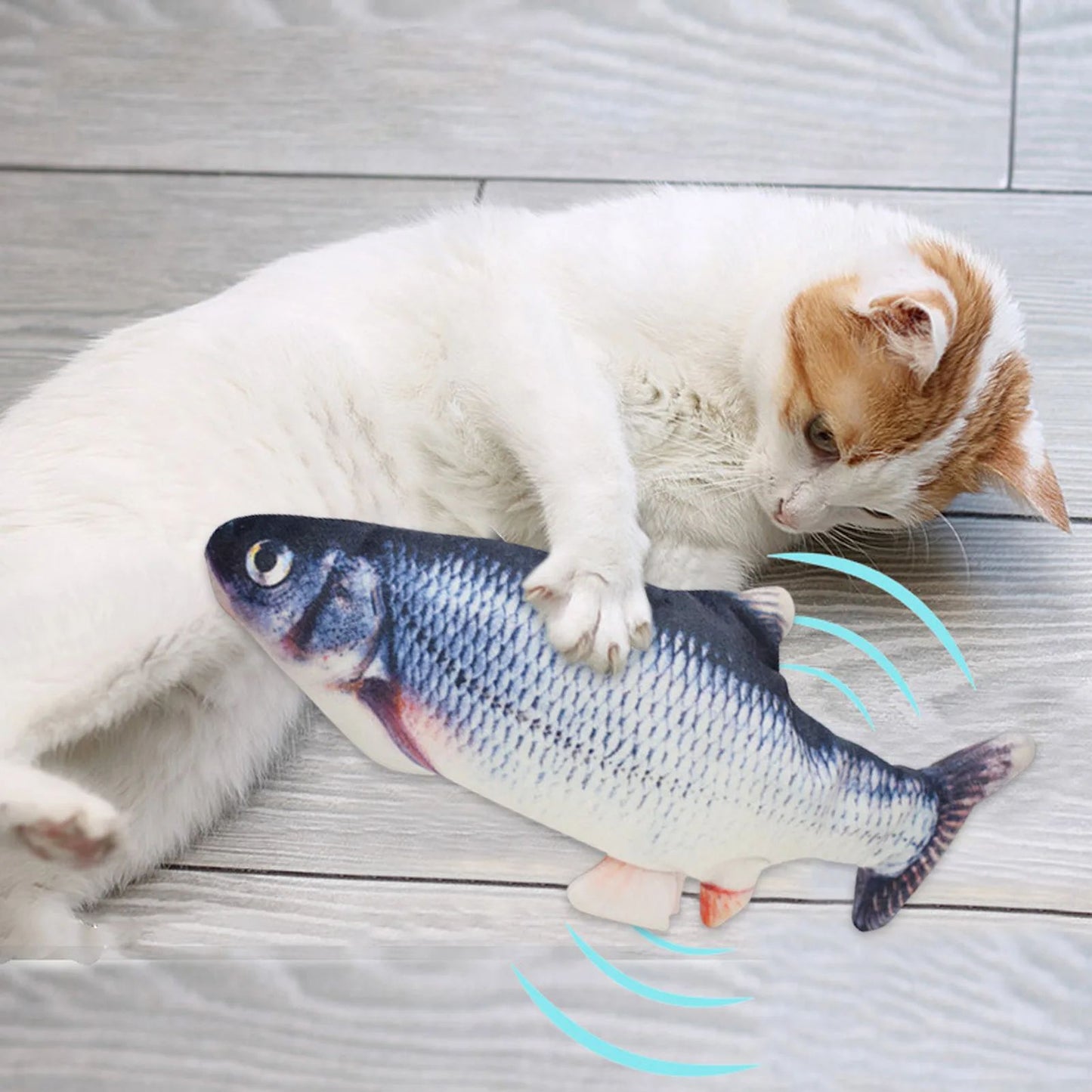Interactive Floppy Fish Cat Toy USB Rechargeable Realistic Moving Pet Toy