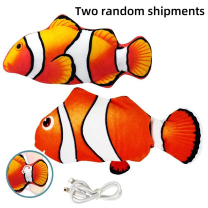 Interactive Floppy Fish Cat Toy USB Rechargeable Realistic Moving Pet Toy