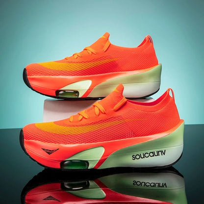Marathon Carbon Plate Running Shoes with Air Cushion Lightweight Breathable Nonskid Design for Men and Women