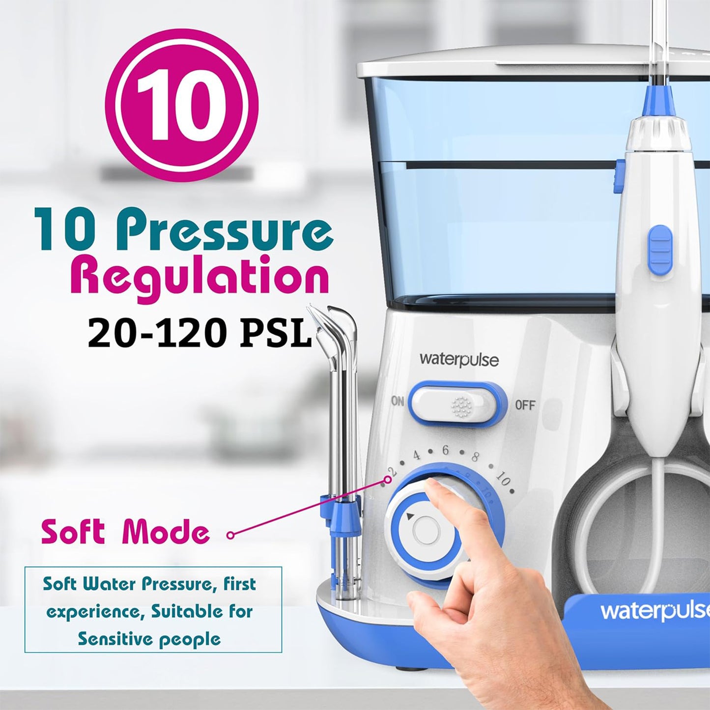 Large Capacity Waterpulse Electric Water Flosser Oral Irrigator for Dental Hygiene