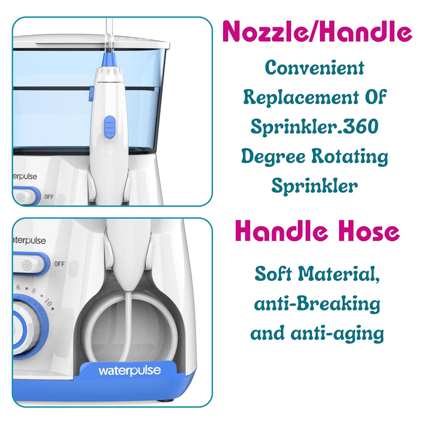Large Capacity Waterpulse Electric Water Flosser Oral Irrigator for Dental Hygiene