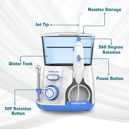 Large Capacity Waterpulse Electric Water Flosser Oral Irrigator for Dental Hygiene