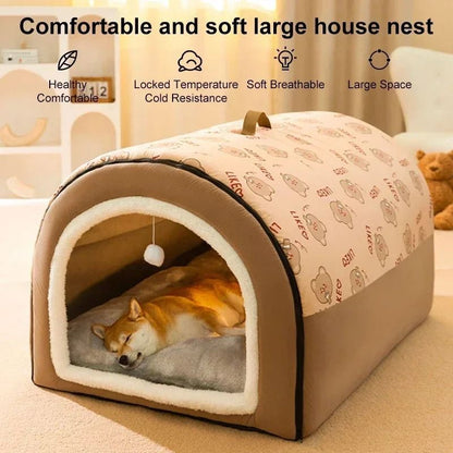 Winter Warm Detachable Dog House Soft Non Slip Pet Bed for Small and Medium Dogs and Cats