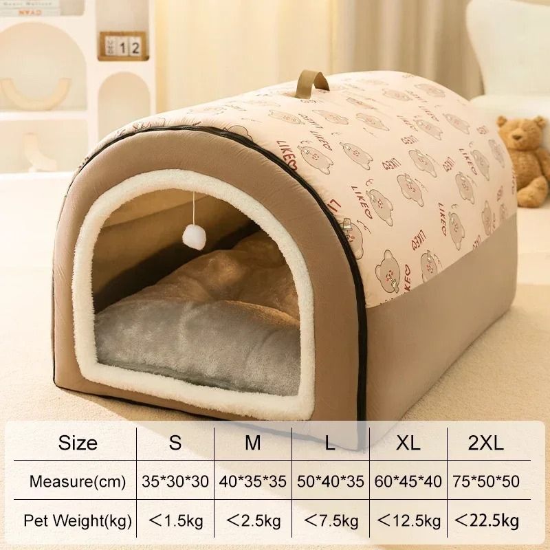 Winter Warm Detachable Dog House Soft Non Slip Pet Bed for Small and Medium Dogs and Cats