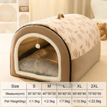 Winter Warm Detachable Dog House Soft Non Slip Pet Bed for Small and Medium Dogs and Cats
