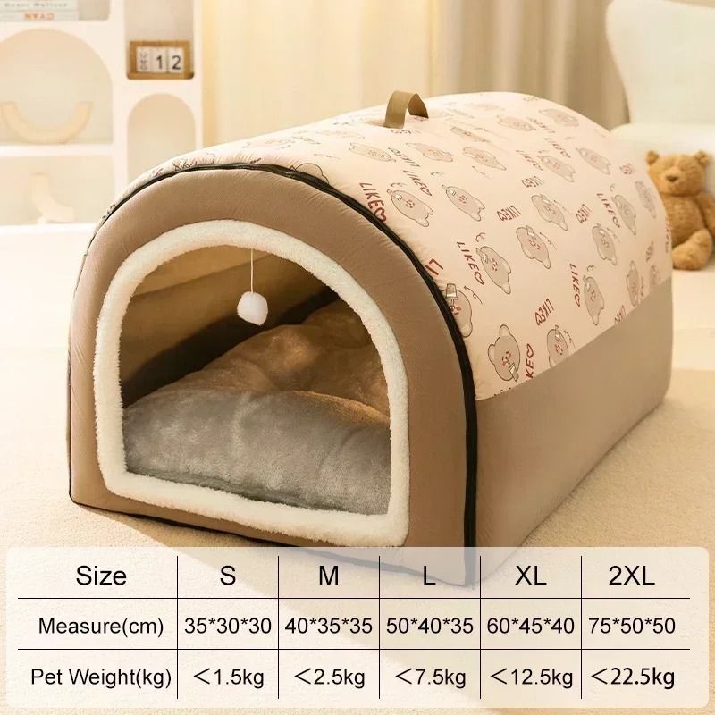 Winter Warm Detachable Dog House Soft Non Slip Pet Bed for Small and Medium Dogs and Cats