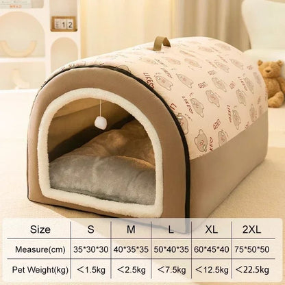 Winter Warm Detachable Dog House Soft Non Slip Pet Bed for Small and Medium Dogs and Cats