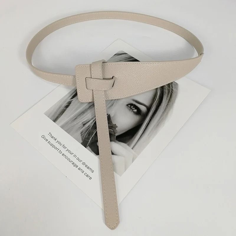 High Quality Soft PU Leather Knot Waist Belt for Women Long Adjustable Corset Style Waistband
