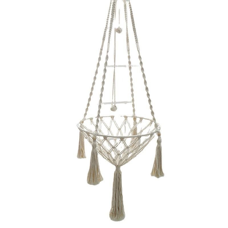 Hand Woven Cotton Rope Cat Hammock Hanging Pet Swing Basket for Indoor Use