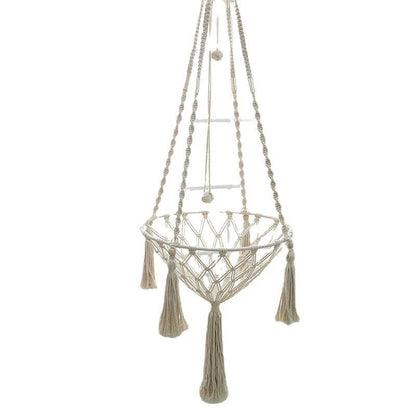 Hand Woven Cotton Rope Cat Hammock Hanging Pet Swing Basket for Indoor Use