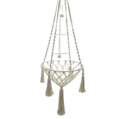 Hand Woven Cotton Rope Cat Hammock Hanging Pet Swing Basket for Indoor Use