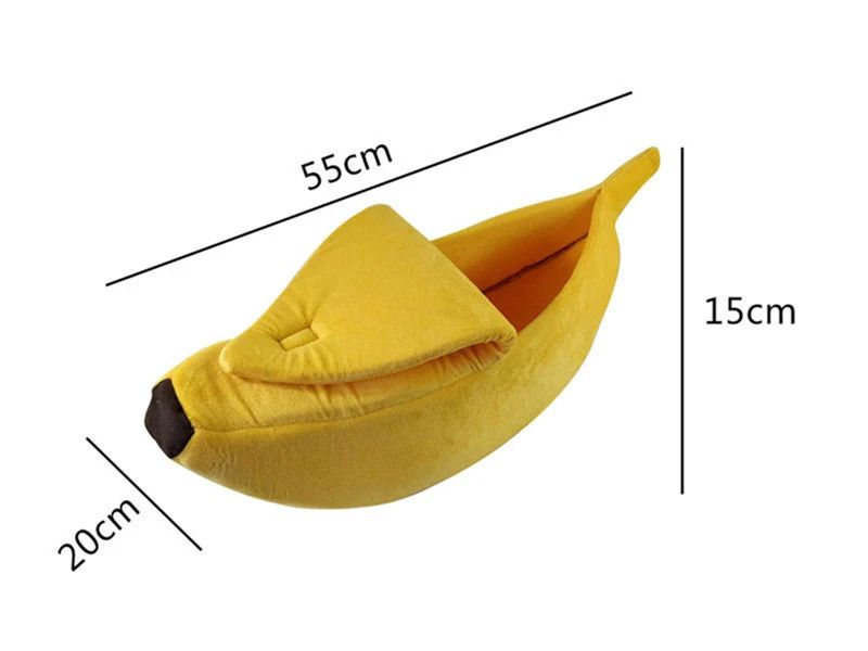 Winter Banana Cat Bed Cute Cozy Pet House Warm Portable Cat and Dog Cushion