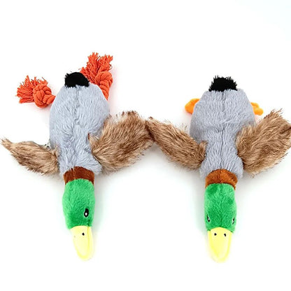 Plush Duck Dog Toy Squeaky Chew Toy with Rope for Teeth Cleaning